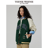 TEENIE WEENIE TeenieWeenie小熊冬装新款运动学院风撞色磨毛棒球服短款外套夹克