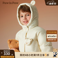 PawinPaw卡通小熊童装2024年秋冬男女童羽绒服连帽防风实用 L/Beige浅米色/36 130cm 充绒量100g