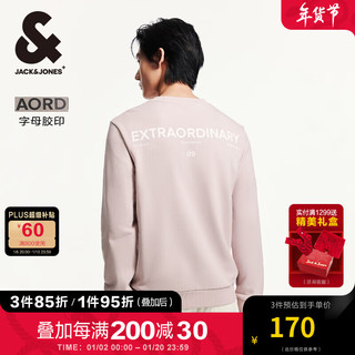 杰克琼斯 杰克·琼斯（JACK&JONES）秋季男装衣服潮流字母纯棉上衣运动卫衣长袖打底衫多色卫衣套头衫 C19 浅粉色 195/112A/XXXL