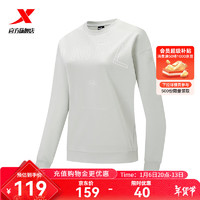 XTEP 特步 门店同款套头卫衣女字母印花2024春季宽松休闲服976128920065 蔻卡其 S