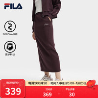 FILA 斐乐女士针织裙2024秋时尚休闲半身裙卫衣裙一步裙 檀棕色-BN 4XL 185/86A 185/86A/XXXXL