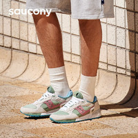 Saucony索康尼SHADOW 5000豆沙鞋经典复古休闲鞋男女夏季百搭运动鞋 白彩兰S70743-1 39 (245mm)