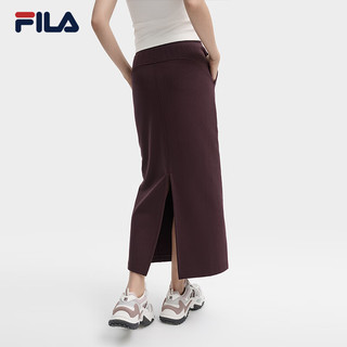 FILA 斐乐女士针织裙2024秋时尚休闲半身裙卫衣裙一步裙 檀棕色-BN 4XL 185/86A 185/86A/XXXXL