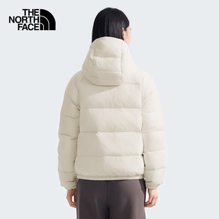 The North Face北面羽绒服女户外600蓬鹅绒高蓬保暖外套7QVV 米白色/QLI XL