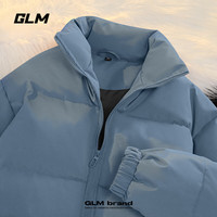 GLM森马品牌男士加厚棉服冬季保暖休闲立领款青少年纯色时尚棉袄宽松 雾霾蓝#GL纯色 3XL
