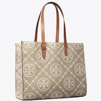 补贴购：TORY BURCH Monogram 撞色压花托特包