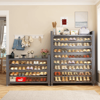 境达鞋柜门口入户柜家用多层鞋架鞋子收纳柜一体靠墙玄关柜 【五层灰色】宽50深35高80cm