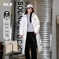 MLB 男女张凌赫同款长款鹅绒发热防水羽绒服24冬季DJB21 纽约洋基队/奶油色 (防水面料) XS