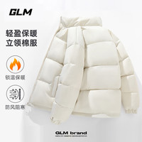 GLM森马品牌男士棉服秋冬季加厚保暖休闲立领款青少年潮牌时尚防寒棉 浅米#GL纯色 L