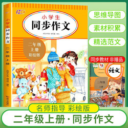 2024秋彩绘 小学生同步作文二年级上册人教部编版 小学同步作文名师指导好词好句精彩范文写作方法指导满分作文优美句子素材积累 小学同步作文辅导书