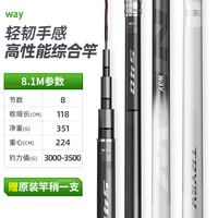 创威way鱼竿钓鱼竿超轻超硬28调大物手杆台钓鲤鱼鲫鱼竿渔具