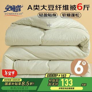 安睡宝（SOMERELLE）A类10%大豆纤维被子冬季被芯秋冬被6斤200*230cm 灰绿