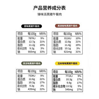 锋味派黑猪午餐肉黑猪午餐肉即食火腿风味独立单片袋装 320g/盒*原味3盒装