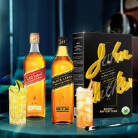 88VIP：JOHNNIE WALKER 尊尼获加 喵满分礼盒尊尼获加苏格兰威士忌黑牌+红牌500ml*2