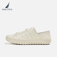 NAUTICA/诺帝卡女鞋子夏季一脚蹬休闲舒适平底薄款透气小白鞋 米白（运动鞋码） 43