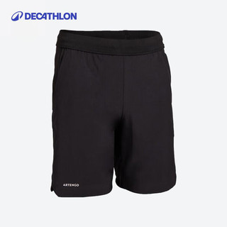 DECATHLON 迪卡侬 男童运动套装短裤T恤速干短袖儿童宽松休闲新款薄款短ten 黑色 48cm(6岁)