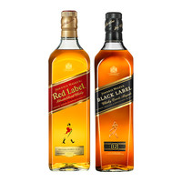 88VIP：JOHNNIE WALKER 尊尼获加 英国尊尼获加苏格兰威士忌红牌500ml+黑牌500ml特调烈酒