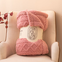 索隆双面绒AB版塔芙绒羊羔绒毯子双层加绒毛毯 塔夫毯-豆沙同色DB 180*200cm约3.6斤