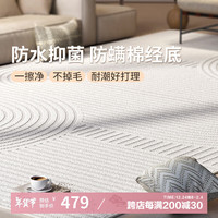 AOVOC极简风立体线条防水抑菌地毯客厅卧室沙发毯奶油无线 160*240cm