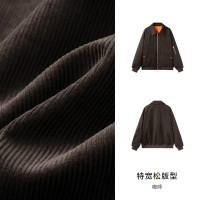 Semir 森马 棉服男灯芯绒肌理感2024冬季飞行员外套厚款夹克廓形