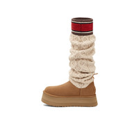 UGG 女士厚底经典字母袜套高筒靴雪地靴 1144044 栗色 37