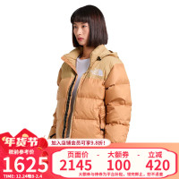 the North Face美版1996女羽绒服连帽DWR防泼水700蓬NF0A3JQR-鸭绒鹅绒 K1O-卡其色 S