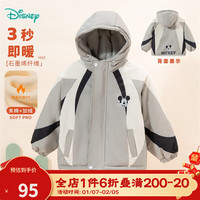 迪士尼宝宝（Disney Baby）童装儿童舒适保暖米奇宝宝外套时尚休闲百搭夹棉外套棉服24年 ZD4DS026灰色 130