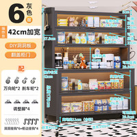 懒人空间卧室母婴喂养台碳钢宝宝收纳柜无醛餐边柜婴儿护理婴儿用品置物柜 曜石黑6层100宽喂养台＋全配收纳 师傅上门安装-
