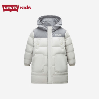 Levi's 李维斯 童装男女童长款羽绒服冬季防寒保暖外套 满月灰 110/56