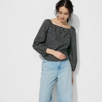 UNIQLO 优衣库 女士棉质方领印花衬衫 UQ471298