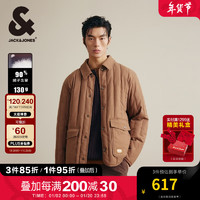 杰克·琼斯（JACK&JONES）冬季时尚潮流百搭舒适双侧按扣贴袋翻领羽绒服男款224423006 橡胶棕F09 175/96A/M