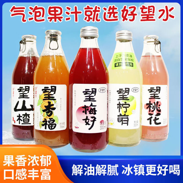 好望水 HOPE WATER 望山楂气泡水饮料300ml/瓶梅好杏福肪解腻健康网红汽水 五味各1瓶