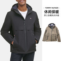 TOMMY HILFIGER汤米风衣男装休闲连帽夹棉保暖防风夹克外套男集货