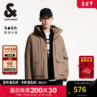 杰克·琼斯（JACK&JONES）FFUM系列冬季潮流略宽松抽绳连帽立领棉服外套男款224409033 栗褐色E10 185/104A/XL