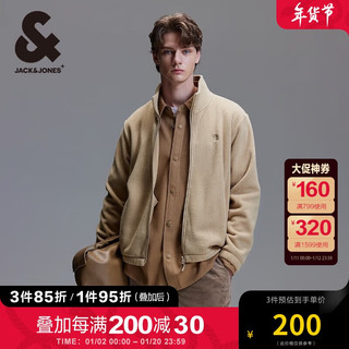 杰克琼斯 杰克·琼斯（JACK&JONES） 秋冬宽松立领刺绣装饰潮流简约纯色舒适男士夹克外套男装