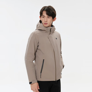 KOLON SPORT/可隆三合一冲锋衣 男子户外运动登山防水夹克外套 LHJK4WNT17-TA 灰褐【羽绒内胆】 4XL 190/112B