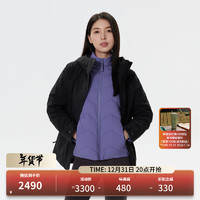 KOLON SPORT 可隆三合一冲锋衣 女子户外运动防水防风夹克外套 LKJK4WTT94-BK 黑色 S 160/84A