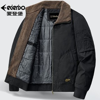 Edenbo/爱登堡纯棉水洗棉衣男秋冬翻领时尚棉服加厚保暖外套