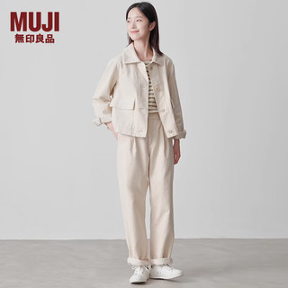 无印良品（MUJI） 女式 木棉混 灯芯绒夹克 女外套秋冬款 长袖 美拉德24年冬 象牙色 XL (165/92A)