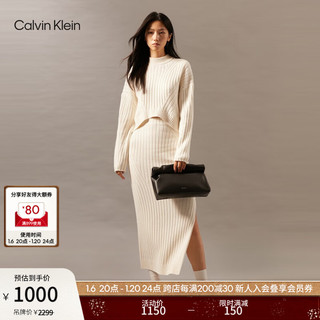 Calvin Klein 卡尔文·克莱恩 24秋冬小方包礼物羊皮革包包翻卷磁吸开口CK女包手拿包4F3001G