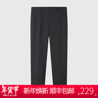 衬衫老罗西裤男商务正装西装裤抗皱免烫休闲九分长裤垂感套西裤子H2206 黑色九分裤 36(181-190斤)