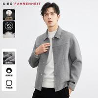 SIEG°FAHRENHEIT 工装款双面呢毛呢外套男翻领呢子大衣