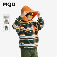 马骑顿（MQD）【两件套】MQD童装男童套装2024秋季摇粒绒儿童卫衣帅气时髦 墨绿 140