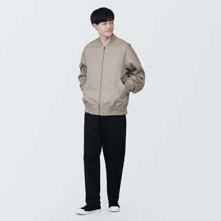 无印良品 MUJI 男式 木棉混 夹克衫春季 拉链外套飞行员夹克 AD0VEA4S 淡黄色 XXL 185/112A