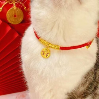 宠小曼宠物用品猫猫新年项圈猫狗长命锁平安锁喜庆龙年小型犬可用平安M