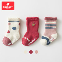 Kissbaby Miracle儿童袜子 25年红色喜庆新年袜宝宝棉袜新生儿冬季加厚中筒袜 皇冠 【加厚毛圈袜】 3双 XS码【0-1岁宝宝使用】 XS码 0-1岁宝宝使用