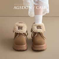 奥古狮登两穿雪地靴女2024冬季加绒加厚棉鞋小个子厚底马丁靴【1月17日发完】