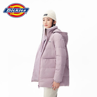 dickies羽绒服 女式双面两穿放羊羔绒羽绒服连帽外套10808 藕紫色 XS 充绒量:72.5