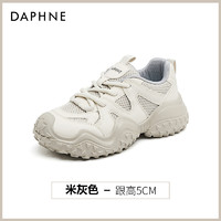 DAPHNE 达芙妮 户外登山鞋子女2024新款爆款秋季厚底休闲运动鞋爹鞋熊猫鞋