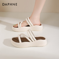 88VIP：DAPHNE 达芙妮 厚底凉拖鞋女夏外穿2024新款一字带夹趾凉鞋人字拖沙滩女鞋